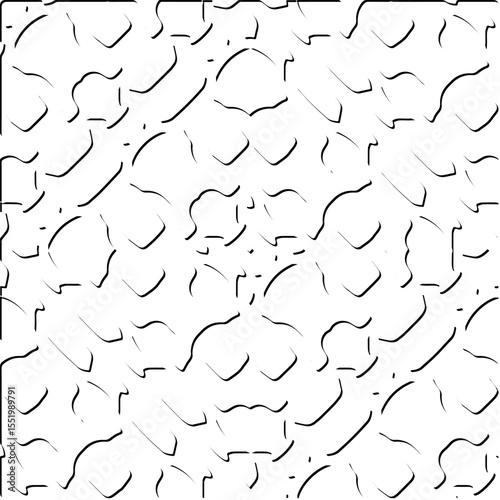 3d relief tiles.
Vector pattern with symmetrical elements . Modern stylish abstract texture. Repeating tiles from striped elements. Black and white pattern.