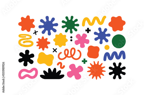 Colorful Abstract Shapes Icon Set Background vector