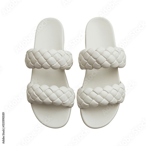Braided sandals isolated on transparent background  