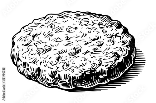 Beef vector engraving style illustration