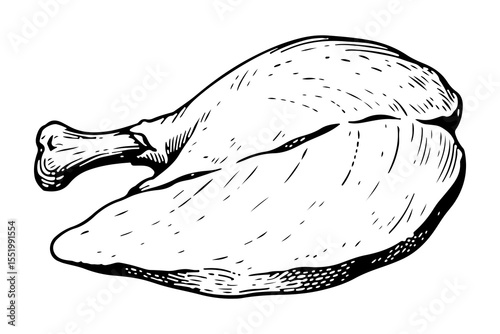 Chicken vector engraving style illustration