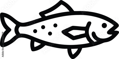 Vibrant trout fish illustration with colorful details