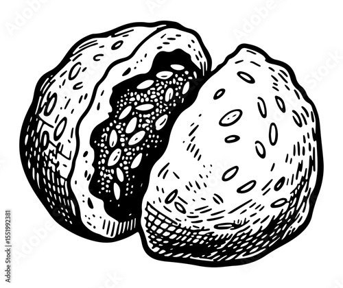 Falafel vector engraving style illustration