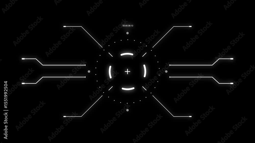 HUD target animation reveal.Animated HUD Target element composed of rectangles and crosses.