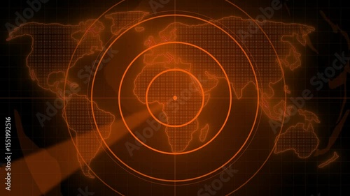 Radar screen animation.Futuristic HUD Radar Interface – High-Tech Digital Scanner UI with Target Tracking Display.