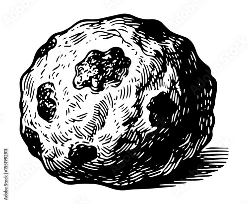Meatball vector engraving style illustration
