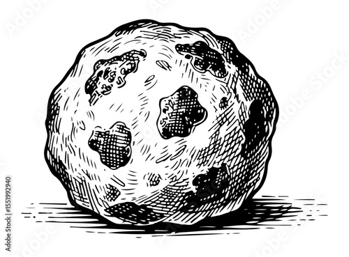 Meatball vector engraving style illustration