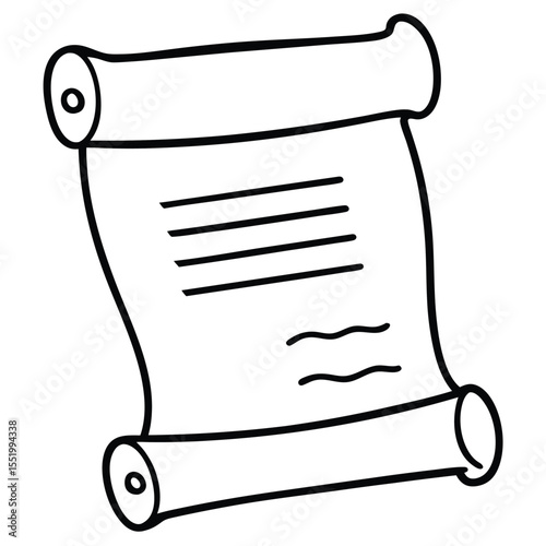 Outline Of Old Scroll With Declaration Text Vector