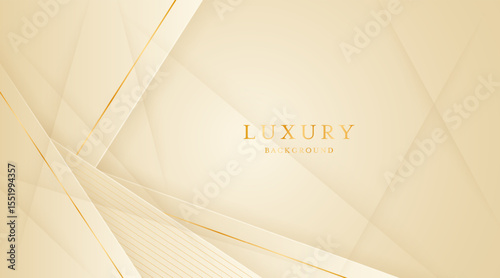 Cream background with elegant golden lines, use for template or cover. Elegant premium cream background. vector illustration	