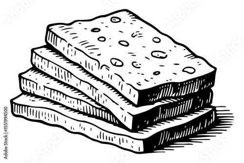 Tempeh vector engraving style illustration