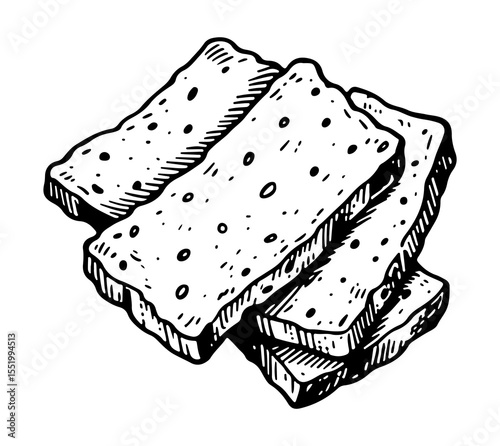 Tempeh vector engraving style illustration