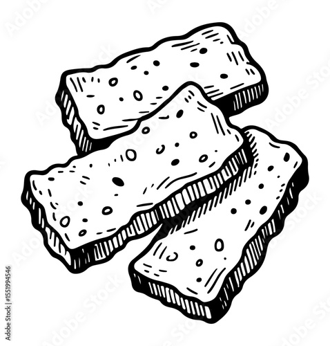 Tempeh vector engraving style illustration