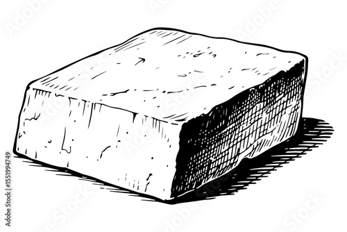 Tofu vector engraving style illustration