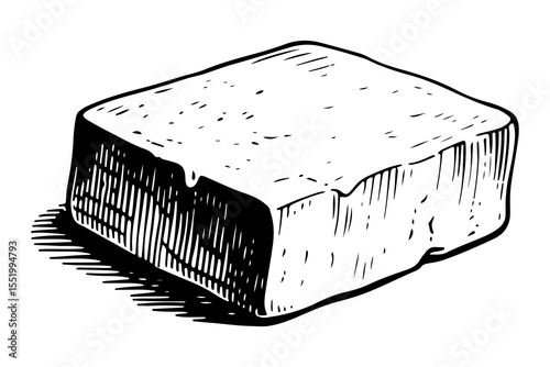 Tofu vector engraving style illustration