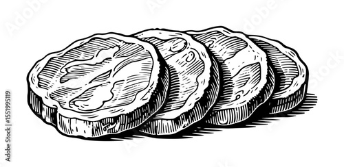 Veal vector engraving style illustration