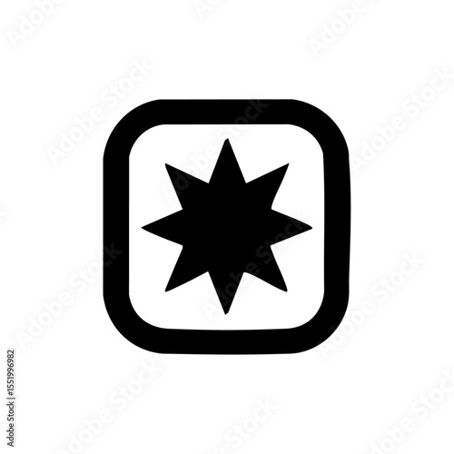 Vector logo of a star inside a rounded square box, symbolizing excellence or standout features.

