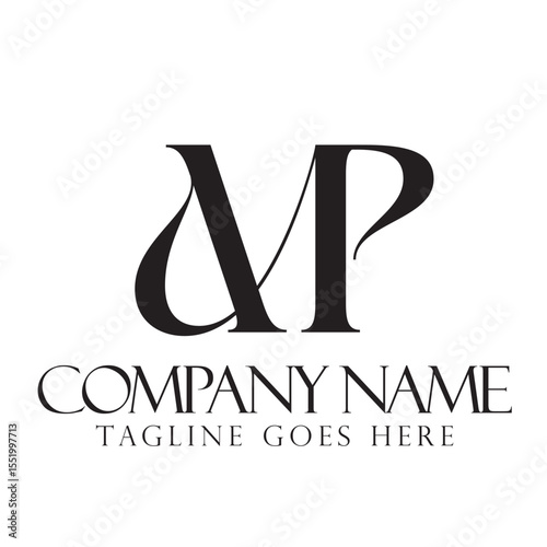 Letter MP or AMP Luxury Vector Logo Design for Fashion, Jewelry, and Boutique. 標誌設計, ロゴデザイン, Diseño de logotipo