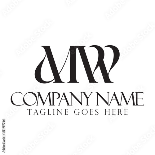 Letter MW or AMW Luxury Vector Logo Design for Fashion, Jewelry, and Boutique. 標誌設計, ロゴデザイン, Diseño de logotipo