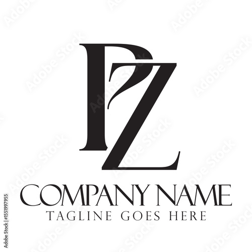 Letter PZ or ZP Luxury Vector Logo Design for Fashion, Jewelry, and Boutique. 標誌設計, ロゴデザイン, Diseño de logotipo