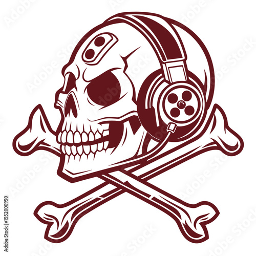 This captures the core visual (skull and crossbones in red), theme (pirate, scary), and style (symbol, design) without being too complex Let me know if you'd like variations!