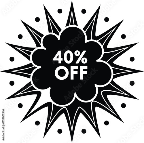 Eye Catching 40 Percent Off Sale Banner with Explosion Design Element