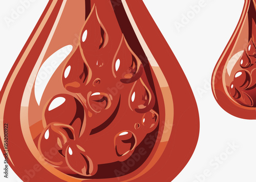 Brown liquid drops illustration, for medical, science, or design projects
