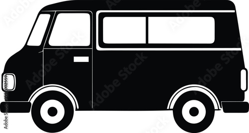 Minimal Vehicle Van Clipart SVG for Automotive Graphic Projects.