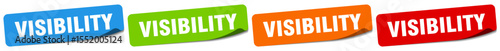 visibility sticker. visibility sticker set on white background