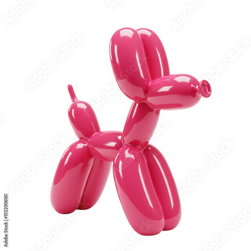 Pink balloon dog animal art isolated on transparent background