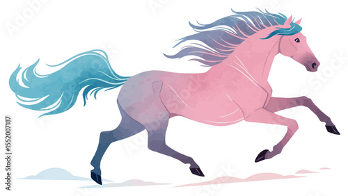 flat silhouette of a horse galloping dynamically