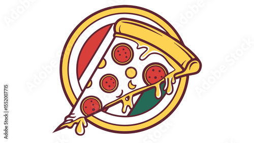 Delicious Pepperoni Pizza Slice Illustration