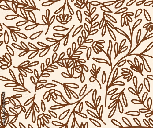 botanical pattern seamless background nature handrawn