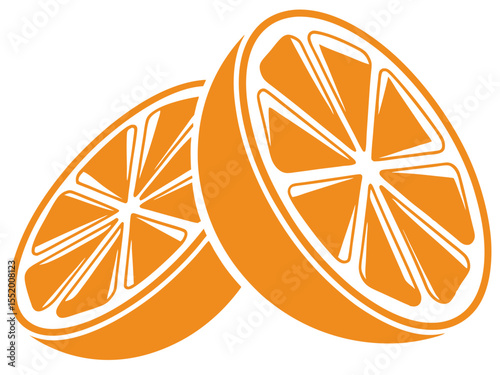 Juicy Orange Halves A Refreshing Citrus Illustration