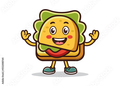 Happy Taco Cartoon Character Illustration