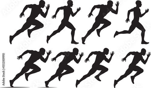 Person running fast silhouette vector illustration