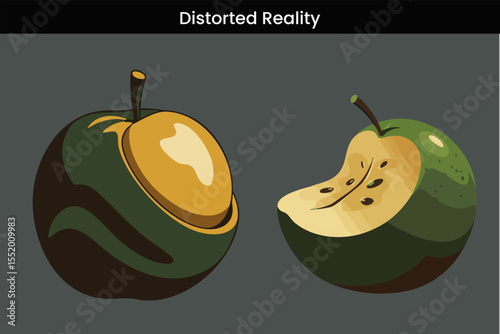 Distorted Fruit Illustration in Surreal Style