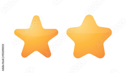 UI icon design of yellow star sign for adding content to bookmarks and for ratings and reviews. Vector illustration.
