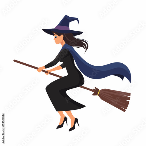 witch with broom