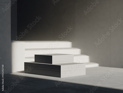 Wallpaper Mural Modern pedestal display, concrete room Torontodigital.ca