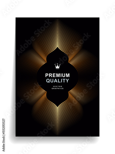 Premium quality cover with gold lines forming beautiful silhouettes and gradients.