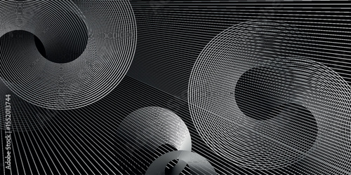 Abstract straight lines on black background. Dynamic straight pattern. Modern circle lines. Futuristic technology concept. Vector eps 10