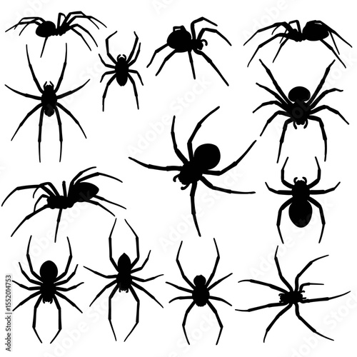 Spooky spider silhouettes create a captivating and arachnophobic composition for halloween