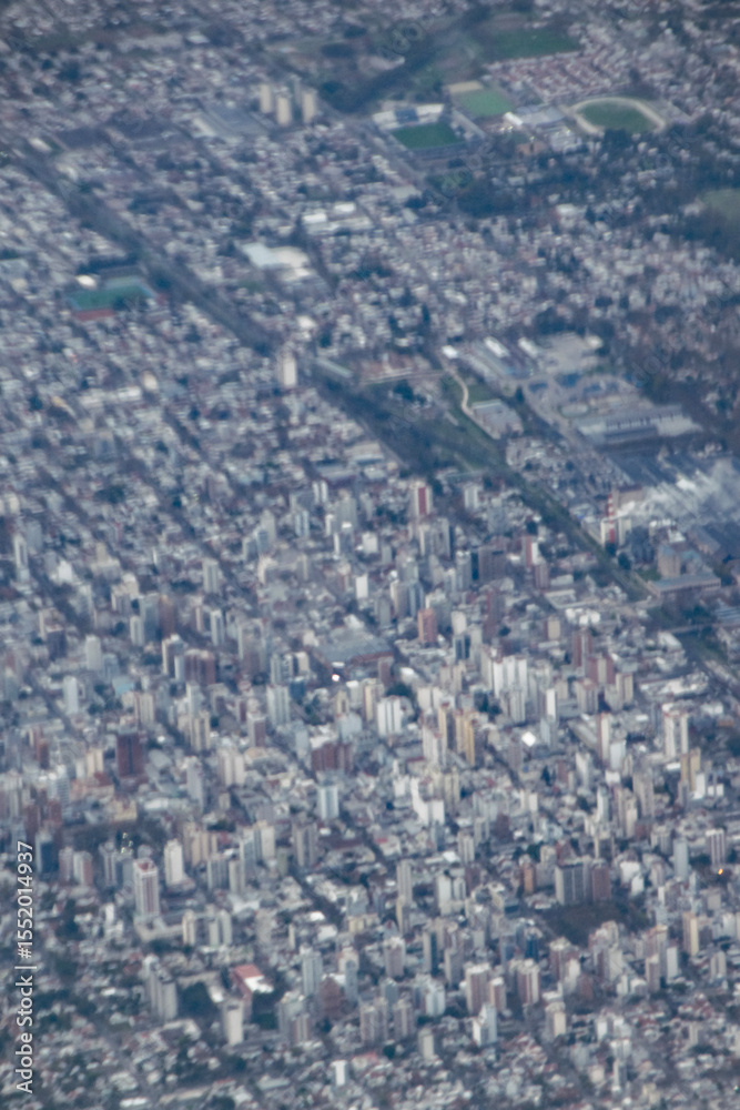 Obraz premium Buenos aires urban aerial view from airplane point of view