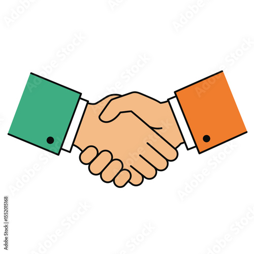 Handshake vector illustration depicting business agreement, partnership, and successful teamwork
