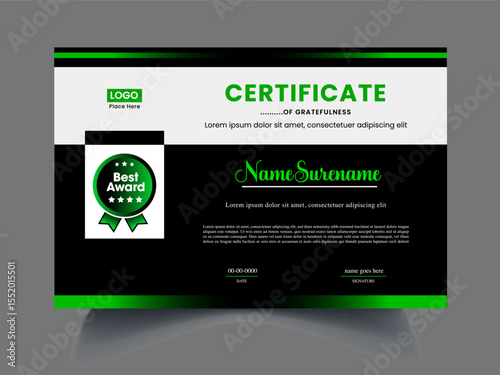 Professional certificate design idea icon
