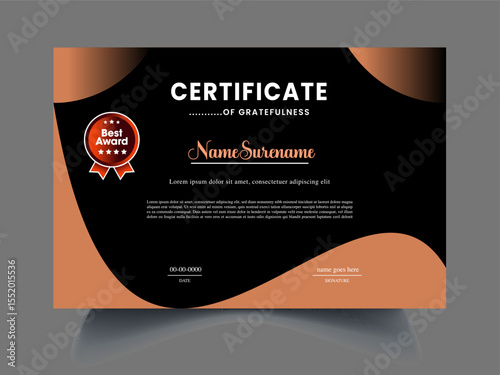 Professional certificate design idea icon
