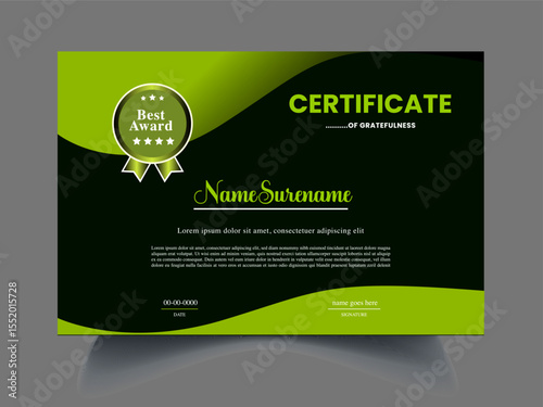 Professional certificate design idea icon