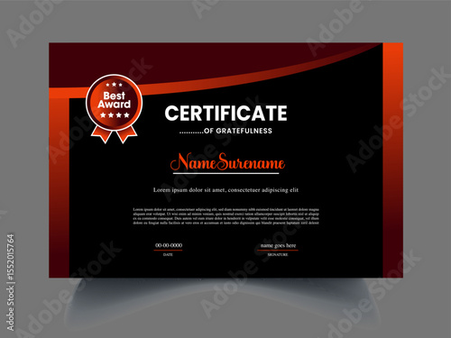 Professional certificate design idea icon
