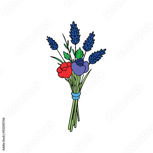 Wildflower Meadow Hand Tied Bouquet in Fresh Picked Style for Rustic Floral Decor