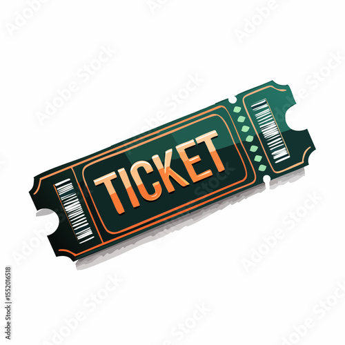 laser-cut ticket stub with matte black base and neon lime perforations